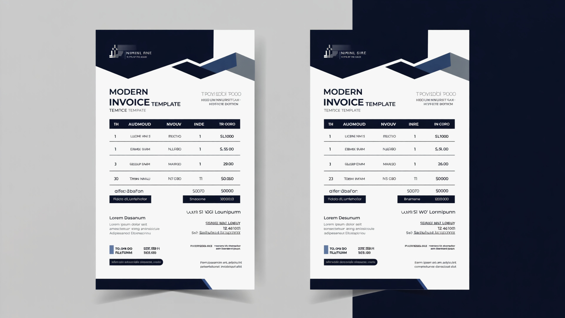 Template facture moderne minimaliste